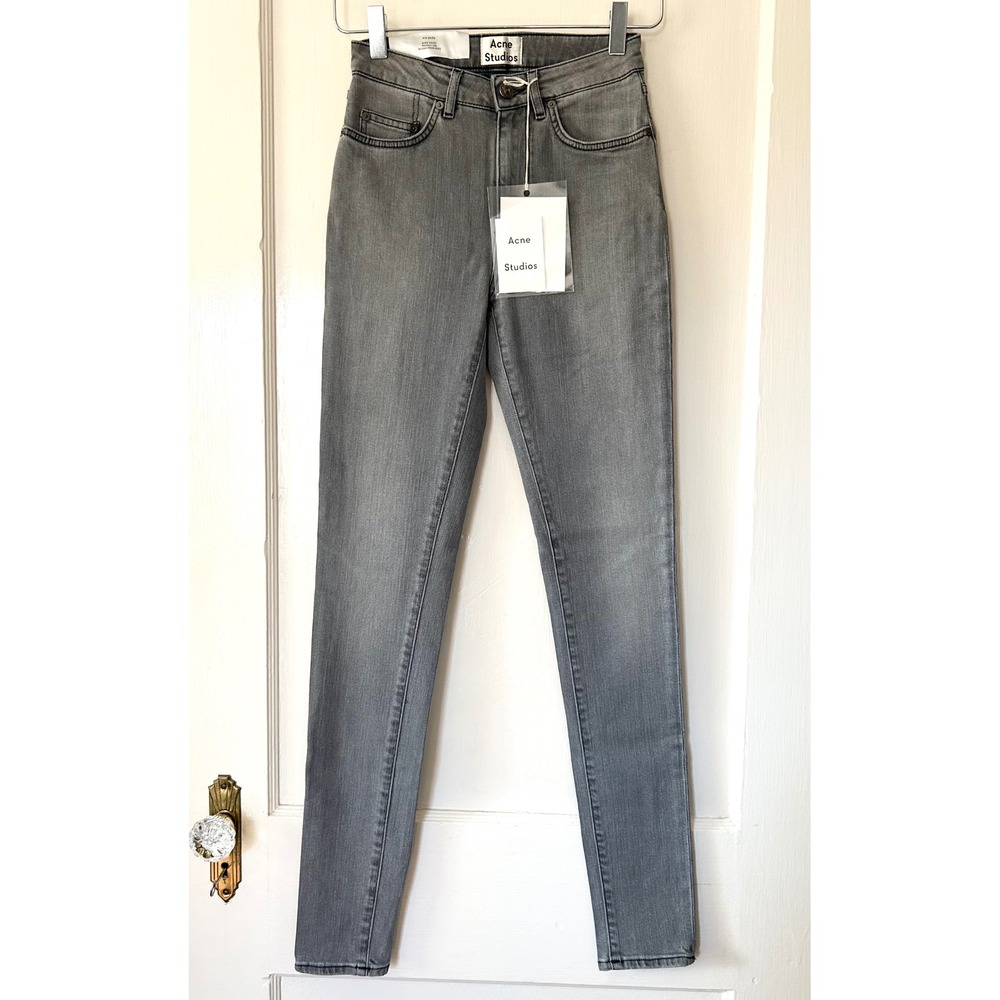 NWT Acne Studios Pin High Waist Slim Skinny Denim Jeans Gray 24 Grunge Emo Alt